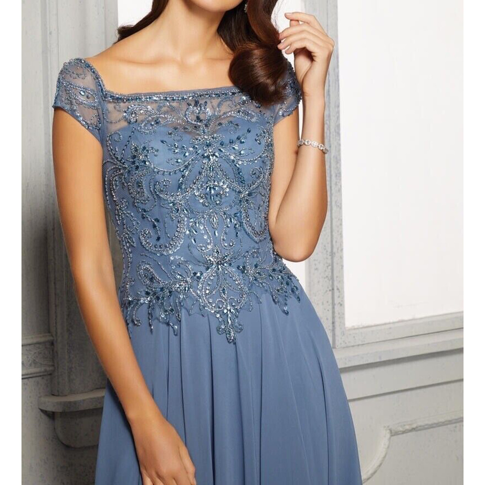 MGNY Madeline Gardner for NY by Mori Lee Dress 72419 Slate Sz. 16 (Sample) - Picture 6 of 8